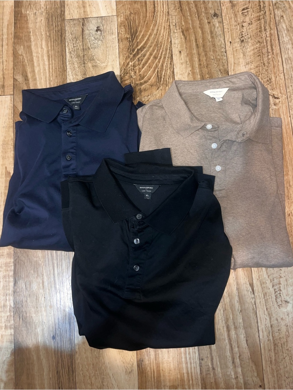 Lot of 3 Genuine size XL Banana Republic LONG-SLEEVE Luxe Cotton Polo Shirts - Picture 2 of 11